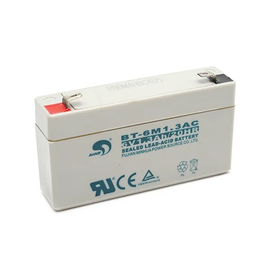 [BT-6M1.3AC] 6V/1.3Ah Battery Valve Regulated Sealed Lead-Acid UPS Battery Back up - Polar Tech Australia