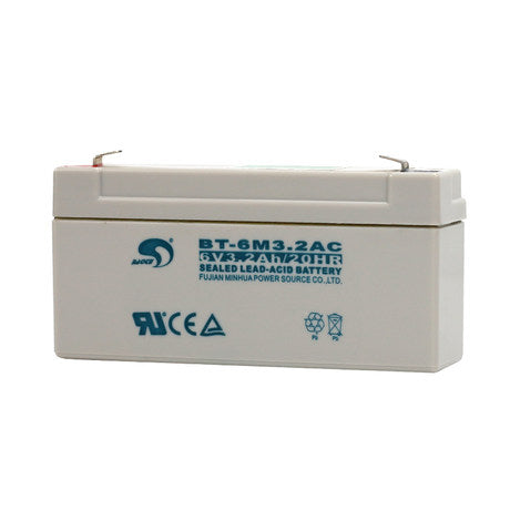 [BT-6M3.2AC] 6V/3.2Ah Battery Valve Regulated Sealed Lead-Acid UPS Battery Back up - Polar Tech Australia
