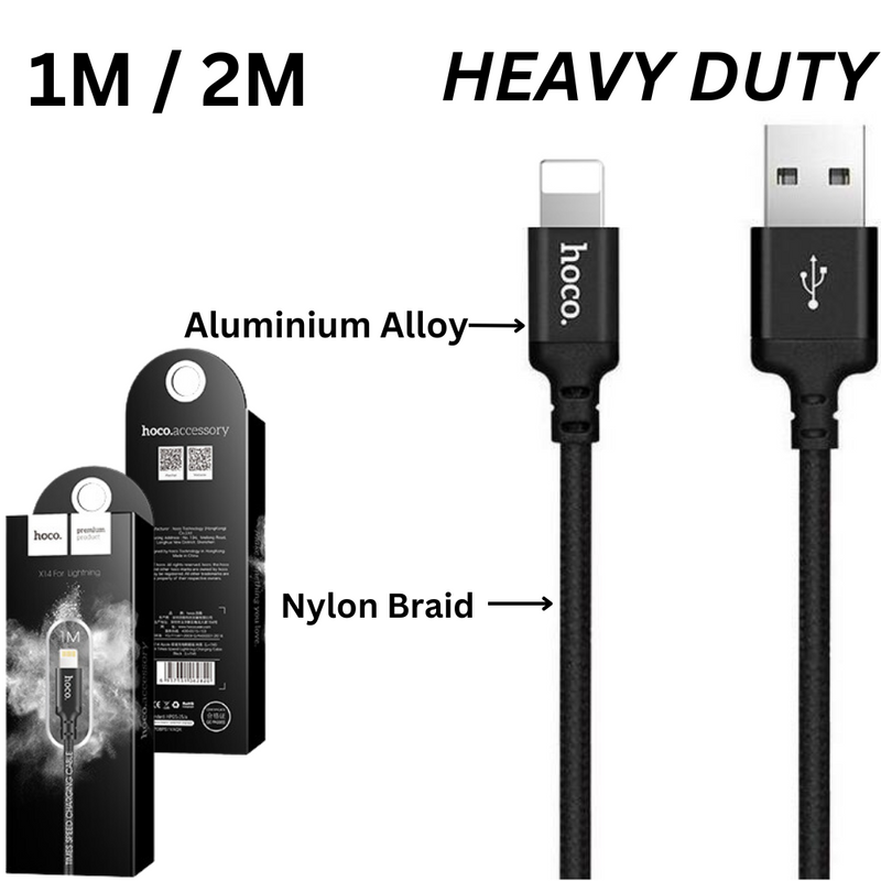 Load image into Gallery viewer, [X14][1M/2M][Heavy Duty][USB to Lightning] HOCO Times Speed Fast Charging Data Sync USB Cable - Polar Tech Australia
