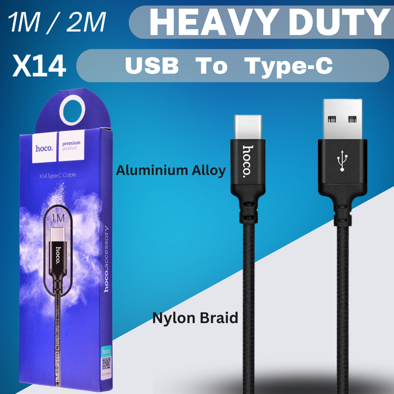 Load image into Gallery viewer, [X14][1M/2M][Heavy Duty][USB to Type-C] HOCO Times Speed Fast Charging Data Sync USB Cable - Polar Tech Australia
