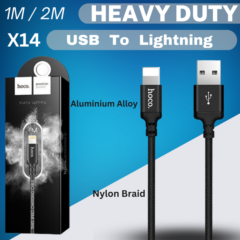 Cargue la imagen en el visor de la galería, [X14][1M/2M][Heavy Duty][USB to Lightning] HOCO Times Speed Fast Charging Data Sync USB Cable - Polar Tech Australia
