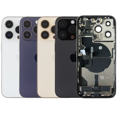 [With Built-in Parts] Apple iPhone 14 Pro Max - Back Rear Glass & Middle Housing Frame Assembly - Polar Tech Australia