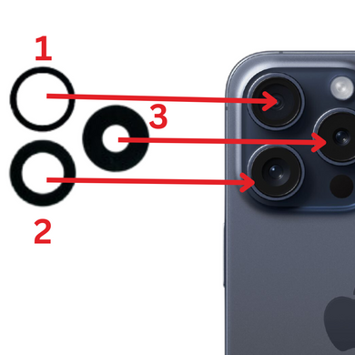 Apple iPhone 15 Pro - Back Rear Main Camera Glass Lens With Adhesive - Polar Tech Australia