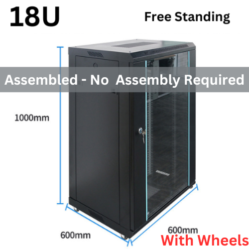 [Assembled] 15U 18U 22U 27U 32U 36U 42U Large Size Heavy Duty Stand Alone Free Standing Network Server CCTV PoE Switch Cabinet Rack Lockable Enclosure - Polar Tech Australia