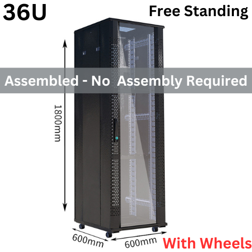 Load image into Gallery viewer, [Assembled] 15U 18U 22U 27U 32U 36U 42U Large Size Heavy Duty Stand Alone Free Standing Network Server CCTV PoE Switch Cabinet Rack Lockable Enclosure - Polar Tech Australia
