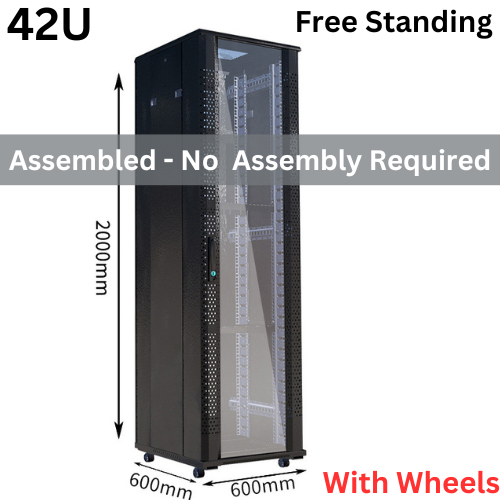 [Assembled] 15U 18U 22U 27U 32U 36U 42U Large Size Heavy Duty Stand Alone Free Standing Network Server CCTV PoE Switch Cabinet Rack Lockable Enclosure - Polar Tech Australia