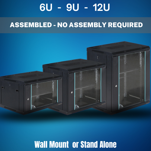 Load image into Gallery viewer, [Assembled] 6U 9U 12U Heavy Duty Network Server CCTV PoE Switch Wall Mount Cabinet Rack Lockable Enclosure - Polar Tech Australia
