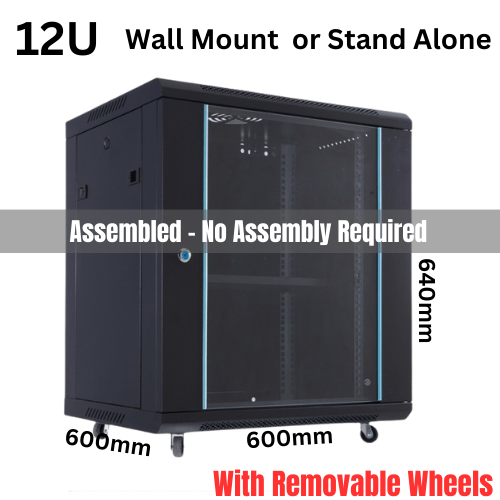Load image into Gallery viewer, [Assembled] 6U 9U 12U Heavy Duty Network Server CCTV PoE Switch Wall Mount Cabinet Rack Lockable Enclosure - Polar Tech Australia
