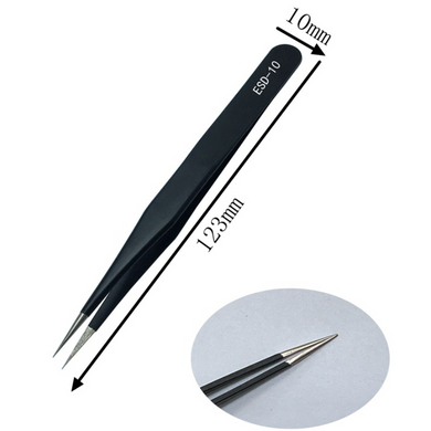 [ESD-10][Straight Tip] Stainless Steel Precision Tweezers - Polar Tech Australia