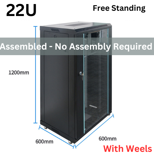 [Assembled] 15U 18U 22U 27U 32U 36U 42U Large Size Heavy Duty Stand Alone Free Standing Network Server CCTV PoE Switch Cabinet Rack Lockable Enclosure - Polar Tech Australia