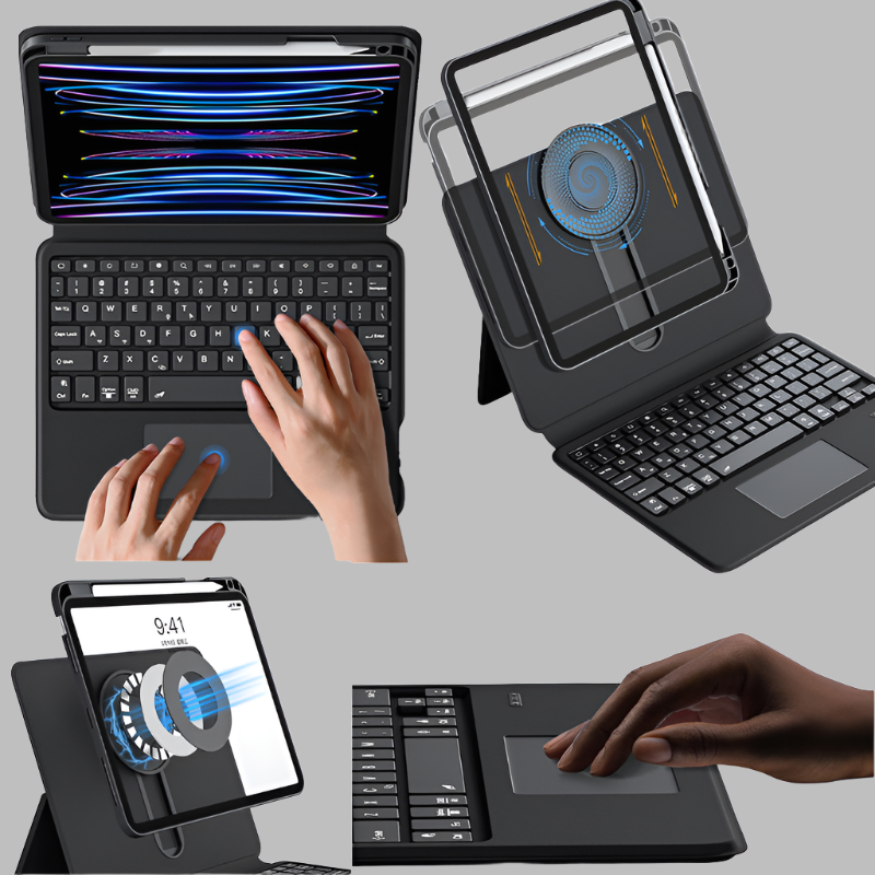Load image into Gallery viewer, Apple iPad 10 / 10th (2022) 10.9” Magic 360 Rotation Detachable Smart Wireless Trackpad Keyboard Flip Case - Polar Tech Australia
