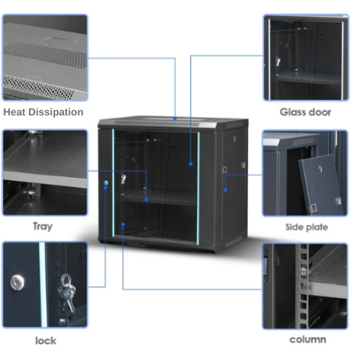 Load image into Gallery viewer, [Assembled] 6U 9U 12U Heavy Duty Network Server CCTV PoE Switch Wall Mount Cabinet Rack Lockable Enclosure - Polar Tech Australia

