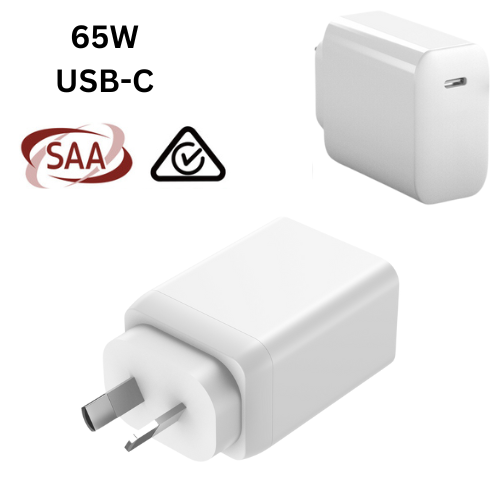 Load image into Gallery viewer, 65W Max PD USB-C Port iPhone 16 MacBook Laptop Wall Travelling Charger Adapter - (SAA Approved/AU Plug) - Polar Tech Australia
