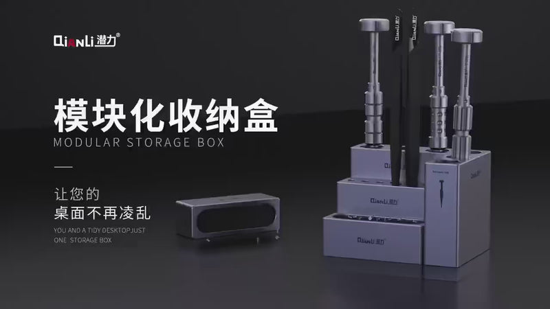 Load and play video in Gallery viewer, QIANLI QL iCube Modular Storage Box Aluminum Alloy Mobile Phone Repair Tweezers Screwdriver Screw Parts Collection Organizer
