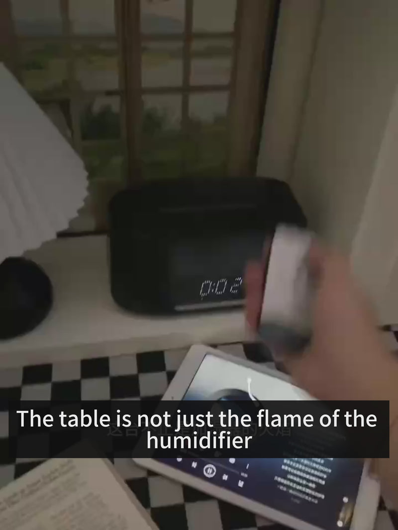 Cargar y reproducir video en Gallery Viewer, Essential Oil Diffuser, Flame Aroma Diffuser Humidifier With Bluetooth Speaker and Clock, 400ML High Capacity Humidifier for Office and Bedroom
