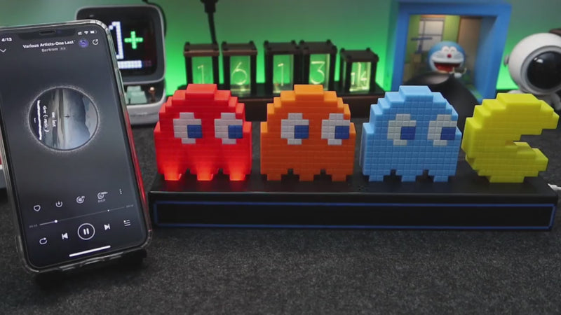 Cargar y reproducir video en Gallery Viewer, Paladone Pac Man and Ghosts Light 3D Pixel Lamp LED Game Icon Night Light Colour Phasing Music Reactive for Bedroom Gaiming Room
