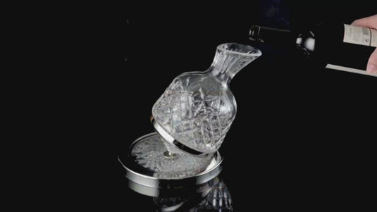 [4 in 1] Wine Accessories Gift Box Luxury 360° Rotating Crystal Hand Blown Wine Decanter with wine glasses