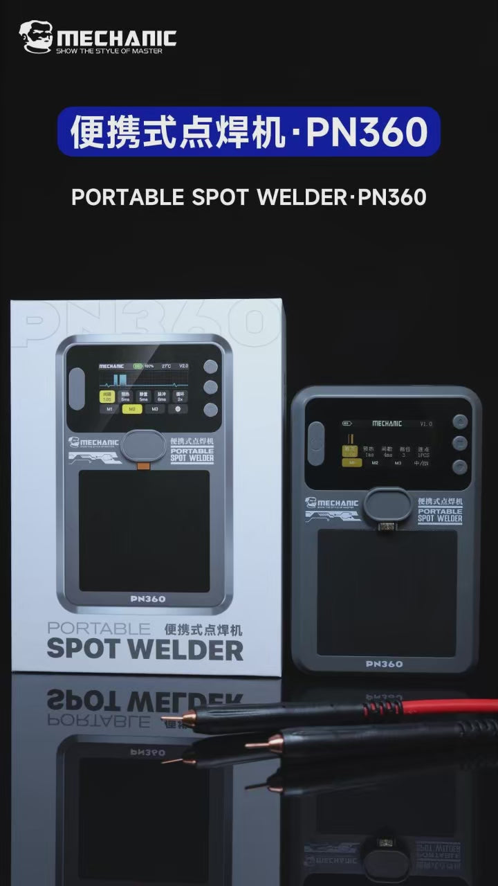 Cargar y reproducir video en Gallery Viewer, MECHANIC PN360 Portable Spot Welder 650A Dual Pulse Battery Welding Machine for Phone Battery Repair &amp; Lithium Battery DIY
