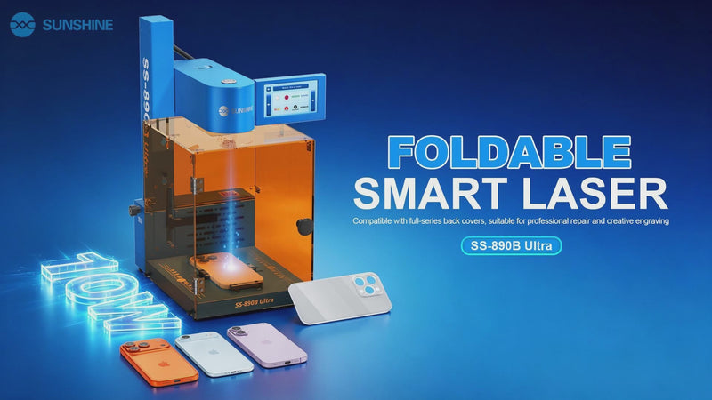 Load and play video in Gallery viewer, [SS-890B UItra] Sunshine Professional Foldable Smart Laser Compatible with iPhone X-17 Full-Series Back Covers
