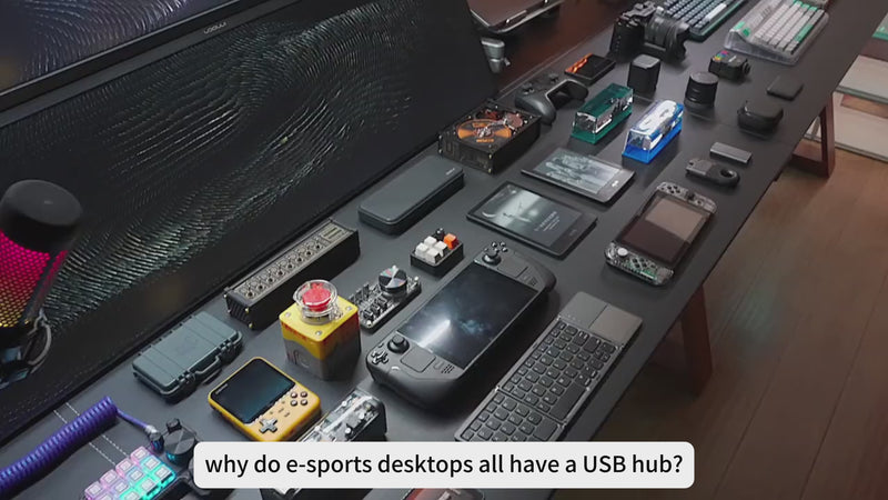 Cargar y reproducir video en Gallery Viewer, Retro look USB Hub with Volume Control RGB Ambient Light for Win PC for OS X Laptop Boyfriend Gift
