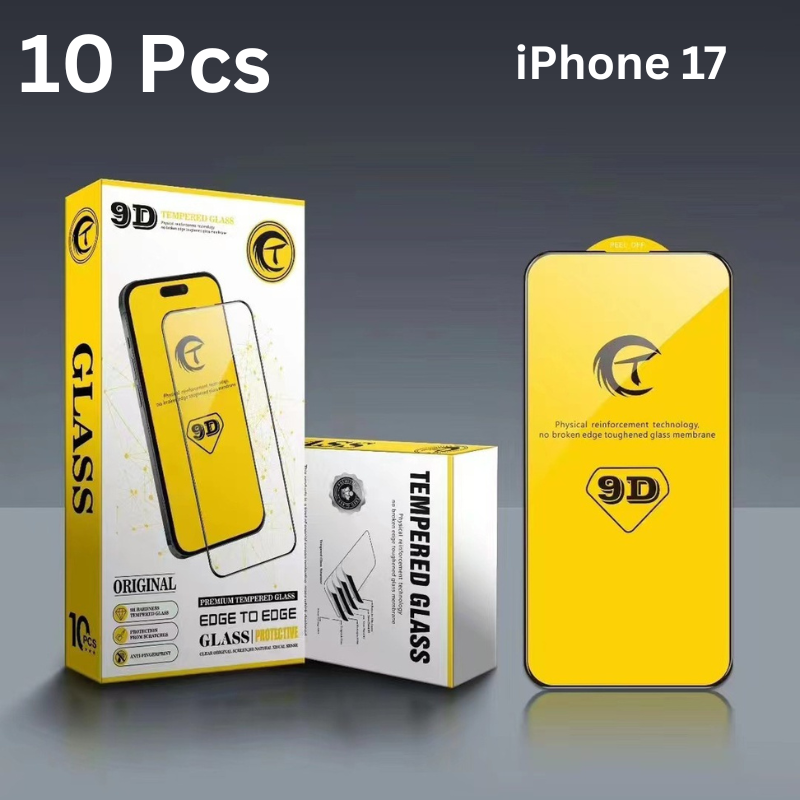 Chargez l&#39;image dans la visionneuse de la galerie, [Bulk 10Pcs][9D Full Covered] iPhone 17/17 Air/17 Pro/Max - 9H Tempered Glass Screen Protector
