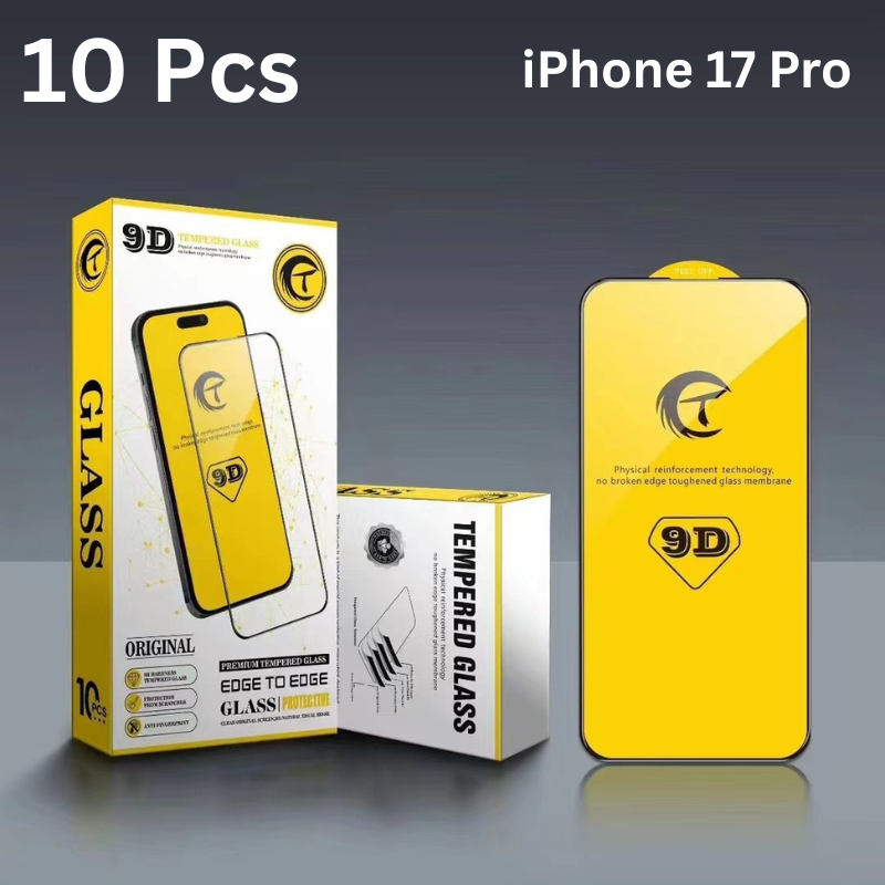 Chargez l&#39;image dans la visionneuse de la galerie, [Bulk 10Pcs][9D Full Covered] iPhone 17/17 Air/17 Pro/Max - 9H Tempered Glass Screen Protector
