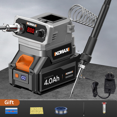 [Battery + Charger Bundle Kit] Komax Portable Outdoor Battery Powered Digital Display Soldering Iron Station 180℃ - 480℃