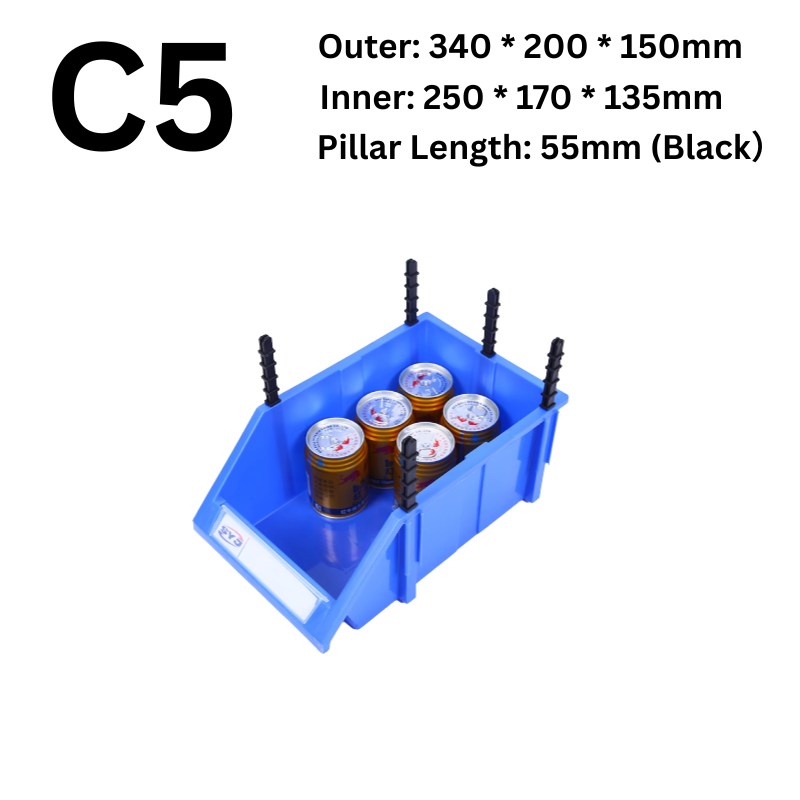 Cargue la imagen en el visor de la galería, [#C5][340*200*150mm] Stack-n-hang Heavy Duty DIY Warehouse Stackable Tools Parts Organizing Storage Box Shelf - Polar Tech Australia
