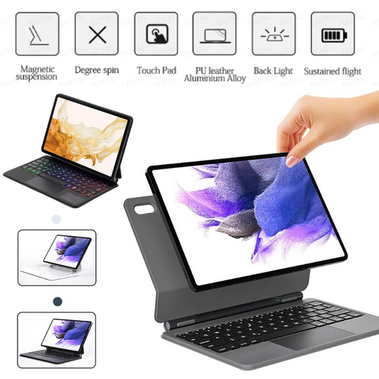 Samsung Galaxy Tab S7 & S8 & S9 & S9 FE - Magnetic Suspension Magic Keyboard Case
