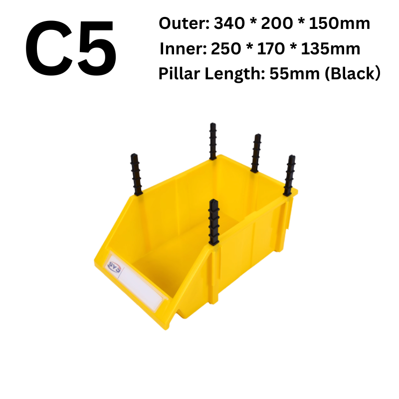 Cargue la imagen en el visor de la galería, [#C5][340*200*150mm] Stack-n-hang Heavy Duty DIY Warehouse Stackable Tools Parts Organizing Storage Box Shelf - Polar Tech Australia
