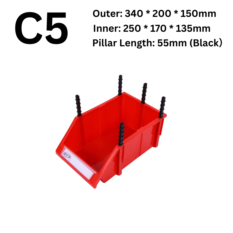Cargue la imagen en el visor de la galería, [#C5][340*200*150mm] Stack-n-hang Heavy Duty DIY Warehouse Stackable Tools Parts Organizing Storage Box Shelf - Polar Tech Australia
