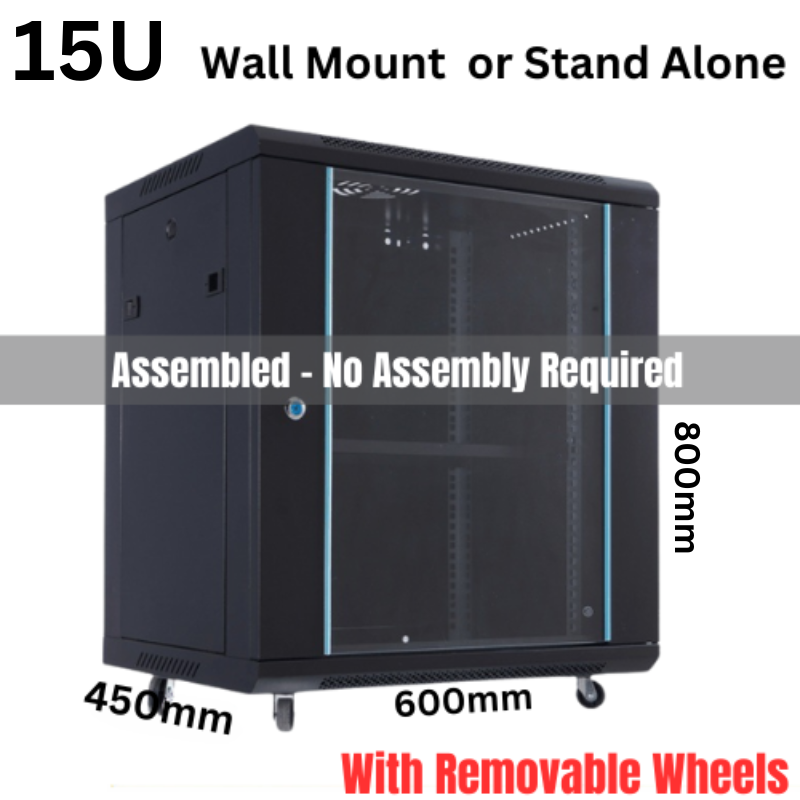 Load image into Gallery viewer, [Assembled] 6U 9U 12U 15U Heavy Duty Network Server CCTV PoE Switch Wall Mount Cabinet Rack Lockable Enclosure - Polar Tech Australia
