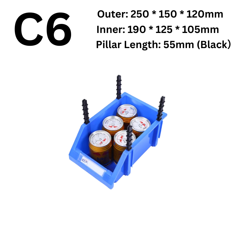 Cargue la imagen en el visor de la galería, [#C6][250*150*120mm] Stack-n-hang Heavy Duty DIY Warehouse Stackable Tools Parts Organizing Storage Box Shelf - Polar Tech Australia
