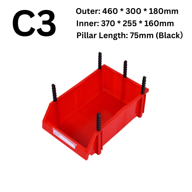 Chargez l&#39;image dans la visionneuse de la galerie, [#C3][460*300*180mm] Stack-n-hang Heavy Duty DIY Warehouse Stackable Tools Parts Organizing Storage Box Shelf - Polar Tech Australia
