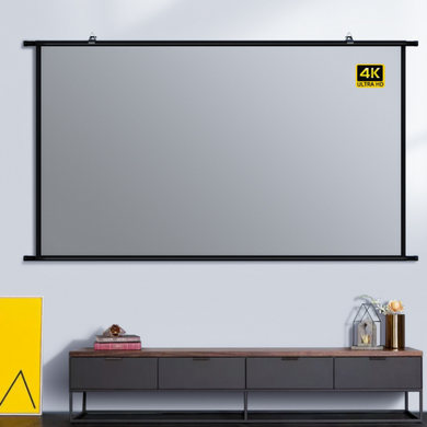 [Ambient Light Rejecting] Portable Foldable Projector Hanging Wall Screen 16:9 Support 4K FHD 3D For Indoor Office Presentation Home Theater - Polar Tech Australia