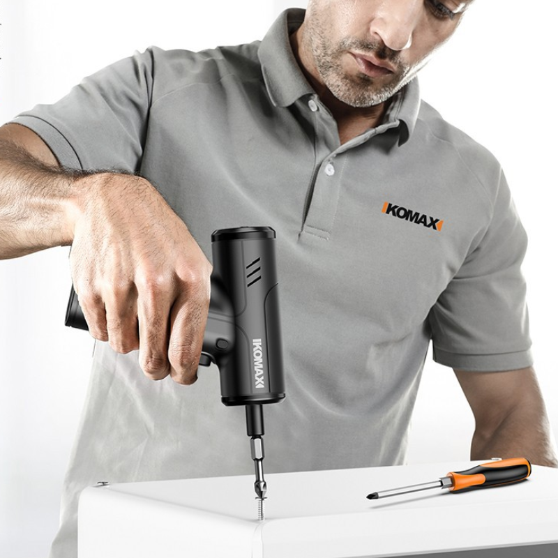 Load image into Gallery viewer, Komax Black Portable USB Rechargeable 4 Speed Cordless Electric Screwdriver with LED
