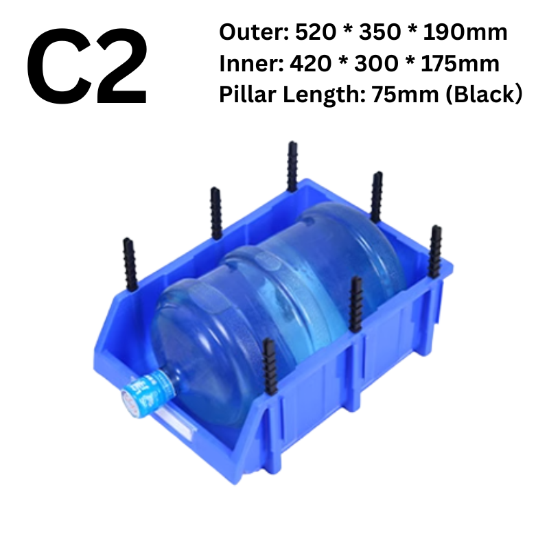 Cargue la imagen en el visor de la galería, [#C2][520*350*190mm] Stack-n-hang Heavy Duty DIY Warehouse Stackable Tools Parts Organizing Storage Box Shelf - Polar Tech Australia
