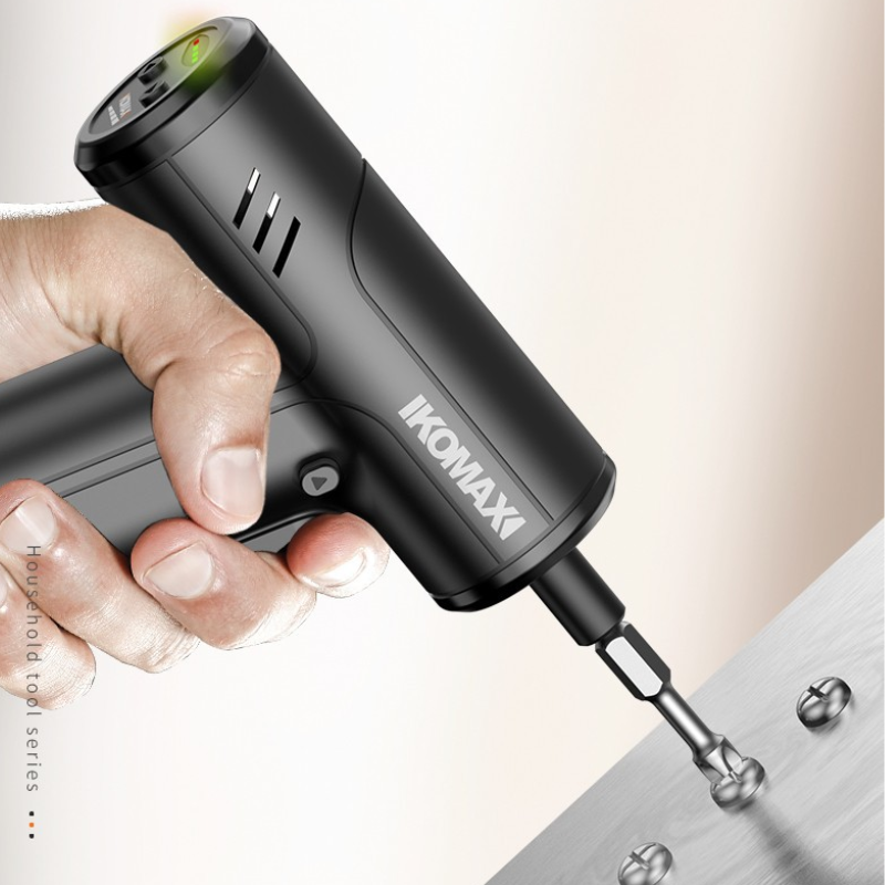 Load image into Gallery viewer, Komax Black Portable USB Rechargeable 4 Speed Cordless Electric Screwdriver with LED
