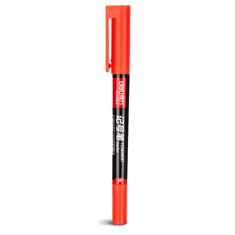 Chargez l&#39;image dans la visionneuse de la galerie, Deli 6823 - Dual Tip Head Smooth Permanent Marking Pen
