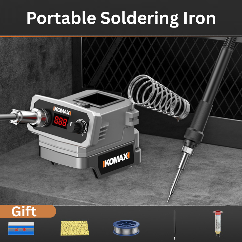 Cargue la imagen en el visor de la galería, [Body Only] Komax Portable Outdoor Battery Powered Digital Display Soldering Iron Station 180℃ - 480℃
