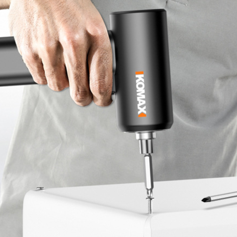 Load image into Gallery viewer, Komax Black Portable 3.7V USB Rechargeable Cordless Electric Screwdriver with LED Light
