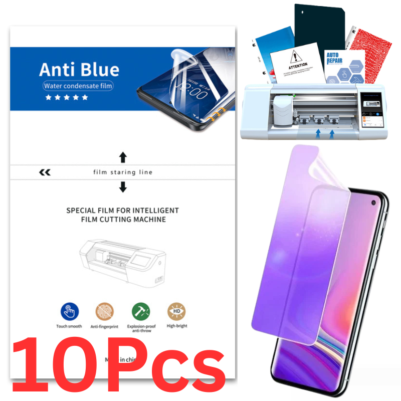 Cargue la imagen en el visor de la galería, [Bulk 10Pcs/50Pcs][Anti-Blue] Universal Mobile Phone / Watch Hydrogel Soft TPU Eye Care Screen Protector For Cutting Machine
