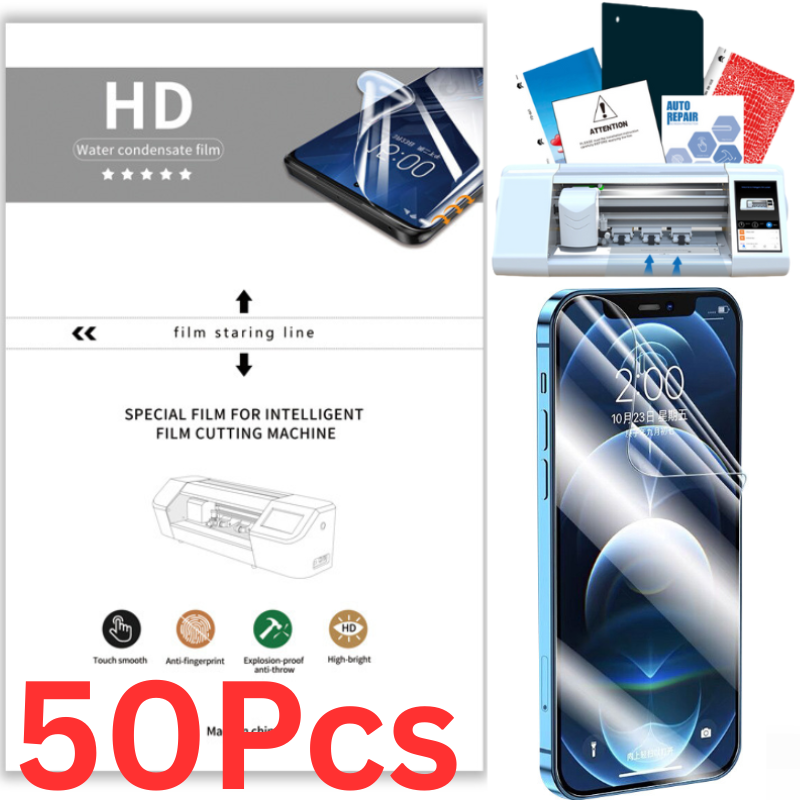 Cargue la imagen en el visor de la galería, [Bulk 10Pcs/50Pcs][HD Clear] Premium Quality Universal Mobile Phone / Watch Hydrogel HD Clear Soft TPU Protector For Cutting Machine
