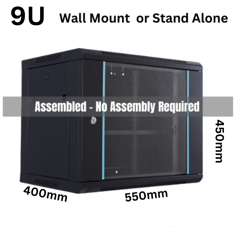 Load image into Gallery viewer, [Assembled] 6U 9U 12U 15U Heavy Duty Network Server CCTV PoE Switch Wall Mount Cabinet Rack Lockable Enclosure - Polar Tech Australia
