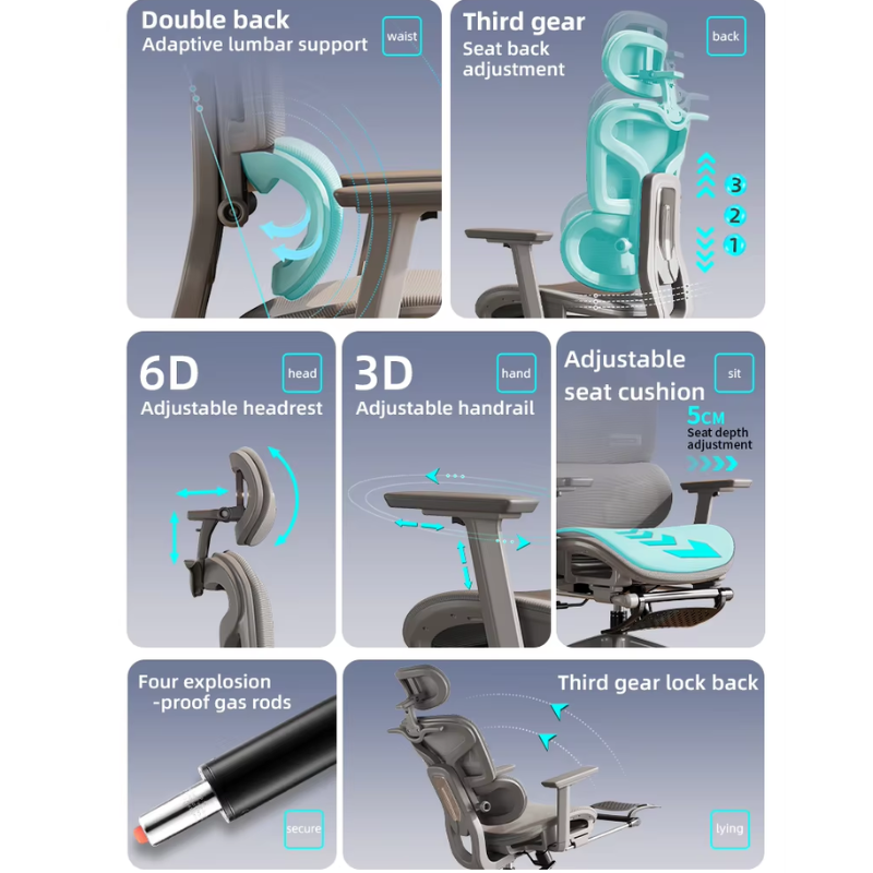 Cargue la imagen en el visor de la galería, Deluxe Ergonomic Adjustable Breathable Mesh Comfortable Office Chair
