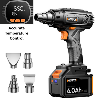 [Battery & Charger Bundle] Komax 50 Level Accurate Temperature Control Cordless Portable 21V Battery Powered Heating Hot Air Gun Station