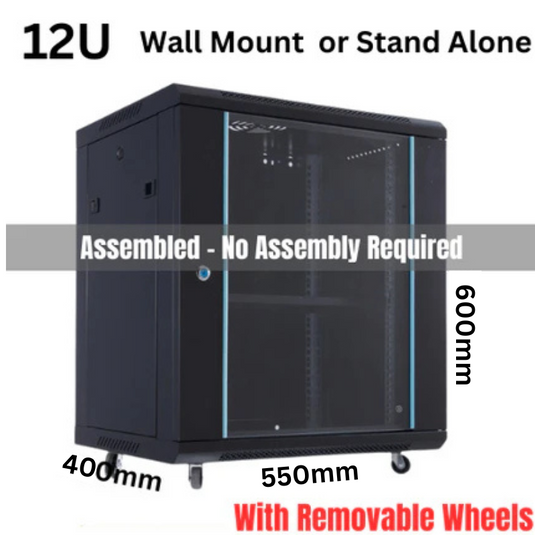 [Assembled] 6U 9U 12U 15U Heavy Duty Network Server CCTV PoE Switch Wall Mount Cabinet Rack Lockable Enclosure - Polar Tech Australia