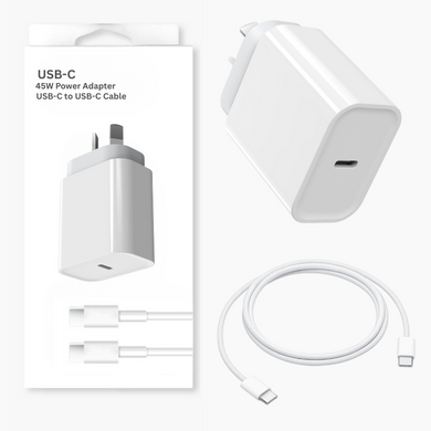 Universal 45W PD USB-C Type-C Port Wall Travelling Charger Adapter With Cable -  (SAA Approved/AU Plug)