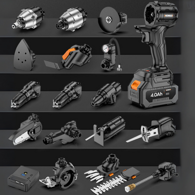 [15-in-1] Komax 21V High Power Cordless Wireless Lithium battery Tool combination multifunctional set electric hammer drill wrench Saw Blower