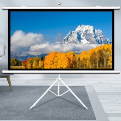[With Stand] Portable Foldable Projector Hanging Wall Screen 16:9 Support 4K FHD 3D For Indoor Office Presentation Home Theater
